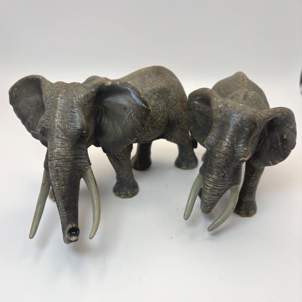 Schleich African Elephant Lot 14656 Bull Male 14657 Cow Female Figures 2011 12